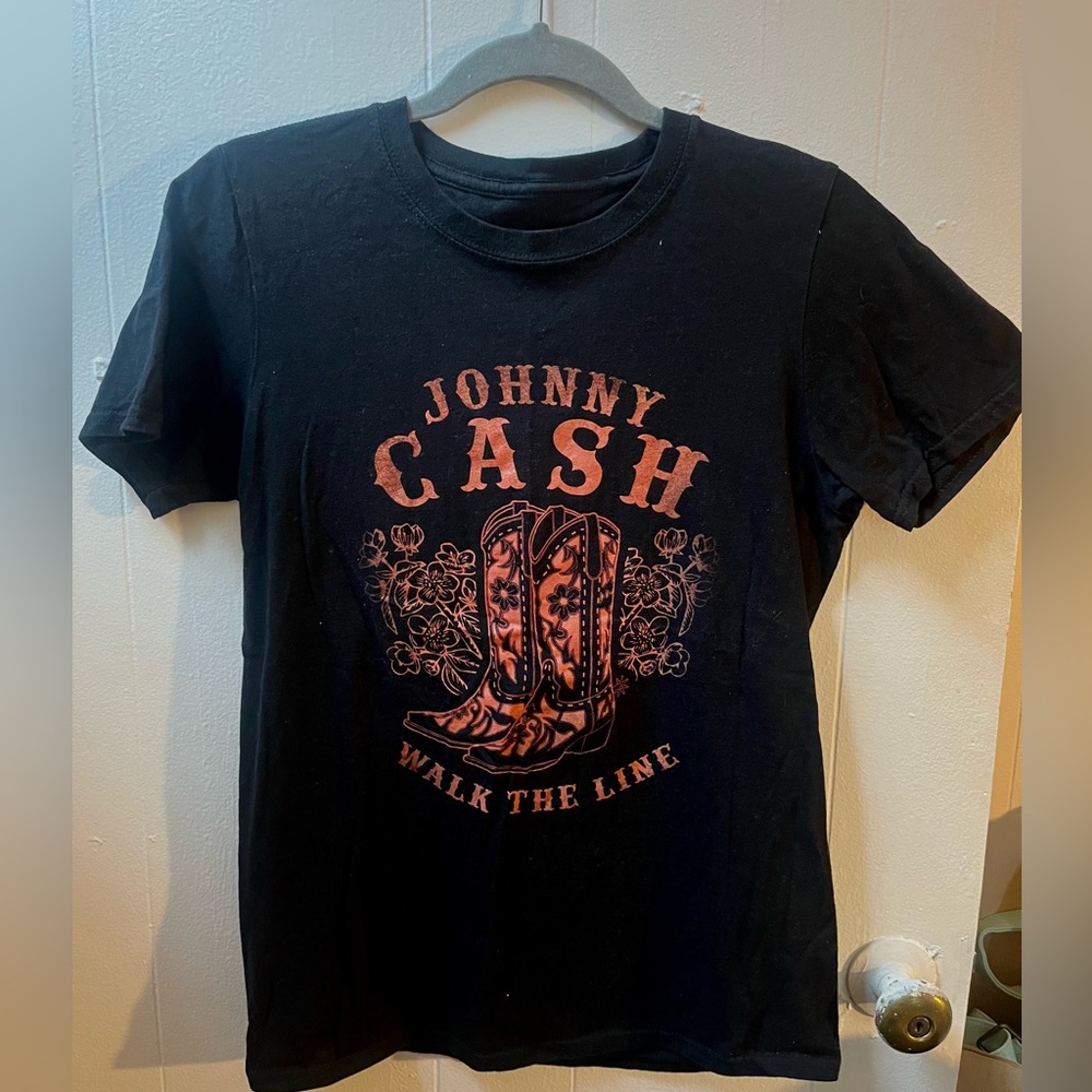 Johnny Cash T-Shirt - Black and Orange
